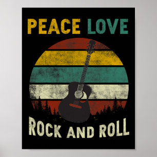 Peace Love Rock & amp; Roll gitarist Poster