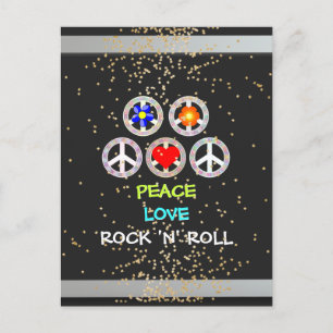 Peace, Love, Rock and Roll Briefkaart