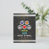 Peace, Love, Rock and Roll Briefkaart (Staand voorkant)