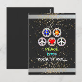 Peace, Love, Rock and Roll Briefkaart (Voorkant / Achterkant)