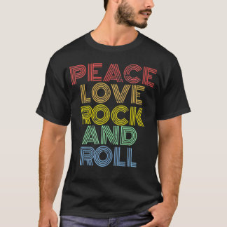 Peace Love Rock en Roll Distress Rock concert 7 T-shirt