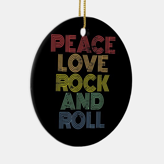 Peace Love Rock en Roll Keramisch Ornament (Rechts)