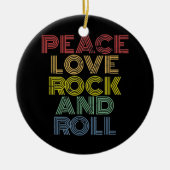 Peace Love Rock en Roll Keramisch Ornament (Voorkant)