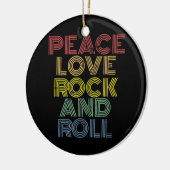 Peace Love Rock en Roll Keramisch Ornament (Links)