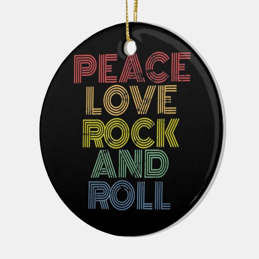 Peace Love Rock en Roll Keramisch Ornament (Links)