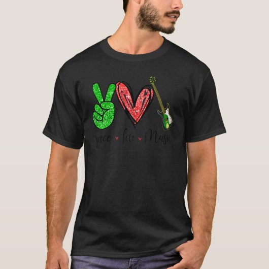 Peace Love Rock Music T-shirt (Voorkant)