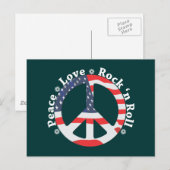 Peace, Love, Rock n Roll Briefkaart (Voorkant / Achterkant)