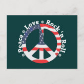 Peace, Love, Rock n Roll Briefkaart (Voorkant)