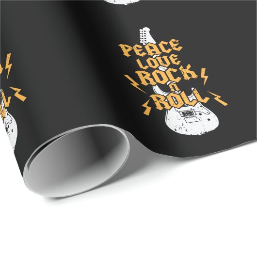 Peace Love Rock N Roll Cadeaupapier (Rol Hoek)