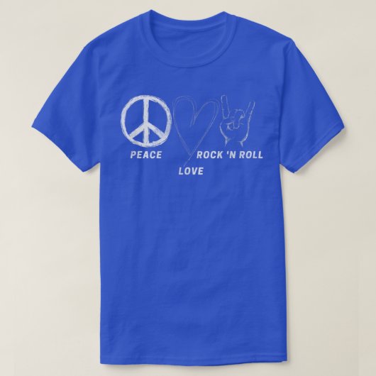 Peace Love Rock N Roll Hippie Music Lover Concert T-shirt (Design voorkant)