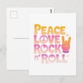 Peace Love Rock on Roll - Muziek-geïnspireerde typ Briefkaart (Voorkant / Achterkant)