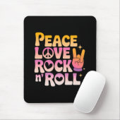 Peace Love Rock on Roll - Muziek-geïnspireerde typ Muismat (Met muis)