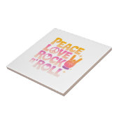 Peace Love Rock on Roll - Muziek-geïnspireerde typ Tegeltje (Zijkant)