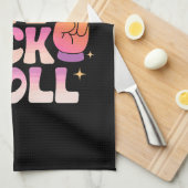 Peace Love Rock on Roll - Muziek-geïnspireerde typ Theedoek (Quarter Fold)