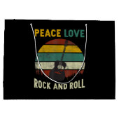 Peace Love & Rock & Roll Guitar Player Guitarist V Groot Cadeauzakje (Achterkant)