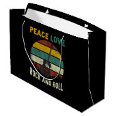 Peace Love & Rock & Roll Guitar Player Guitarist V Groot Cadeauzakje (Achterkant Gekanteld)