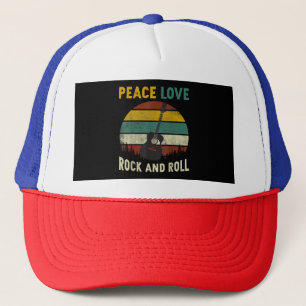 Peace Love & Rock & Roll Guitar Player Guitarist V Trucker Pet