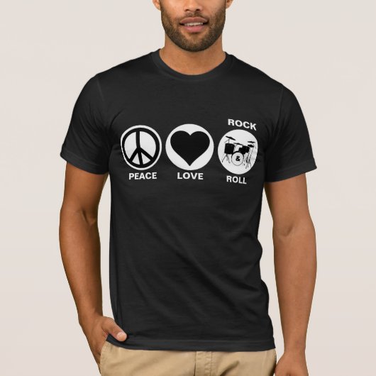 Peace/Love/Rock & Roll T-shirt (Voorkant)