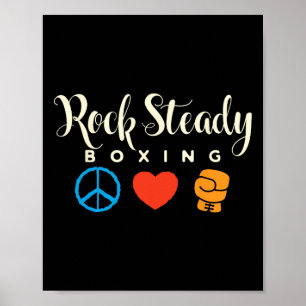 Peace Love Rock Steady Boxing Parkinson's Poster