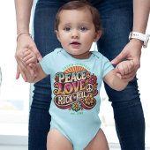Peace Love RocknRoll Retro 70s Psychedelic Romper