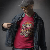 Peace Love RocknRoll Retro 70s  Psychedelic T-shirt