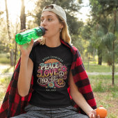 Peace Love RocknRoll Retro 70s  Psychedelic T-shirt