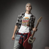 Peace Love RocknRoll Retro 70s  Psychedelic T-shirt