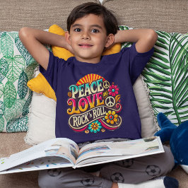 Peace Love RocknRoll Retro 70s Psychedelic T-shirt