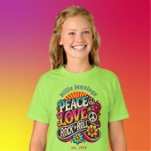 Peace Love RocknRoll Retro 70s  Psychedelic T-shirt