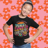 Peace Love RocknRoll Retro 70s  Psychedelic Tri-Blend Shirt