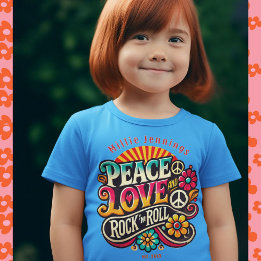 Peace Love RocknRoll Retro 70s  Psychedelic Tri-Blend Shirt