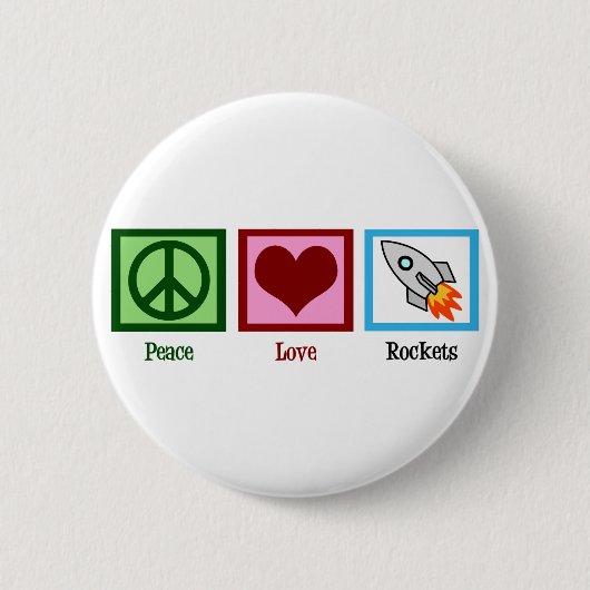Peace Love Rocks Ronde Button 5,7 Cm (Voorkant)