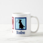 Peace Love Rodeo Land Western Koffiemok<br><div class="desc">Peace Love Rodeo. Een coole rodeo geeft een cowboy of een cowgirl op met een springpaardenloop met een lasso.</div>
