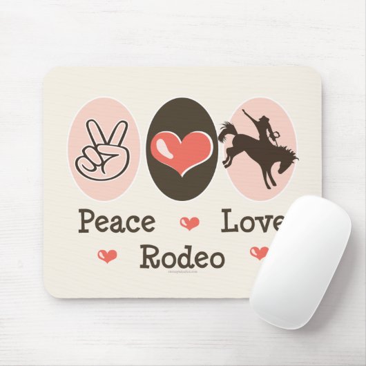 Peace Love Rodeo Mousepad Muismat (Met muis)