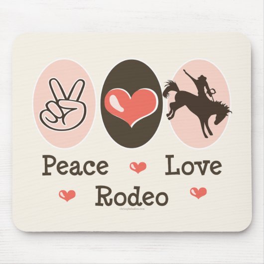 Peace Love Rodeo Mousepad Muismat (Voorkant)