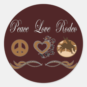 Peace Love Rodeo Ronde Sticker