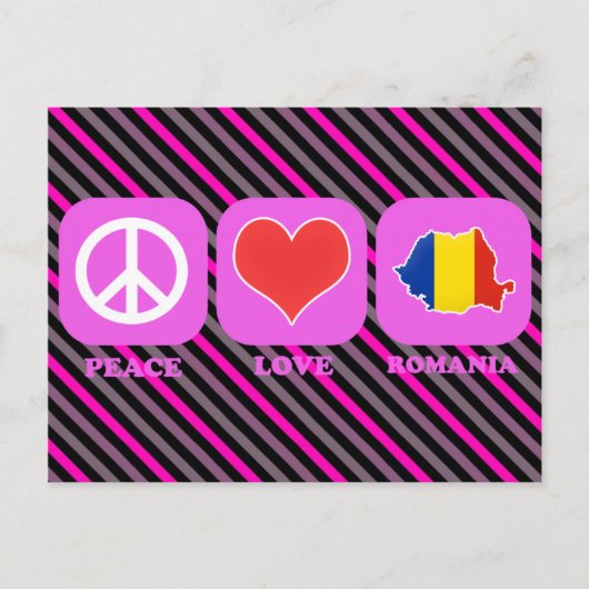 Peace Love Romania Briefkaart (Voorkant)