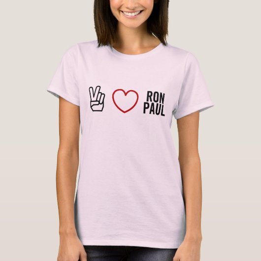 Peace Love Ron Paul Shirt (Voorkant)