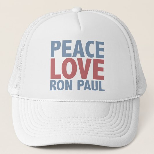 Peace Love Ron Paul Trucker Pet (Voorkant)