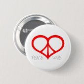 Peace Love Ronde Button 5,7 Cm (Voorkant /achterkant)