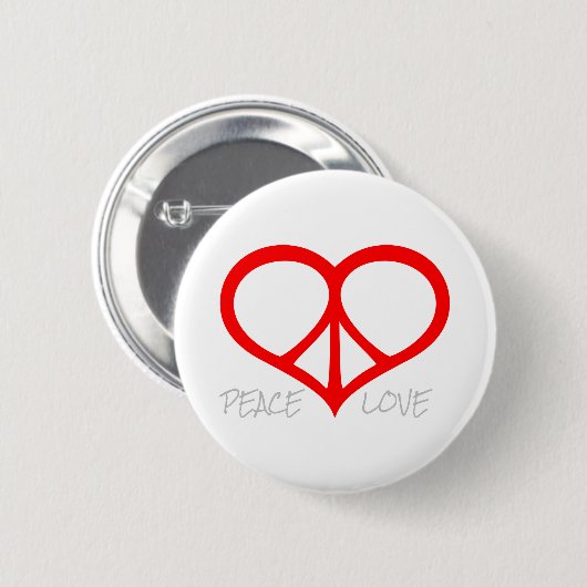 Peace Love Ronde Button 5,7 Cm (Voorkant /achterkant)