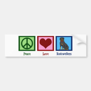 Peace Love Rottweilers Bumpersticker