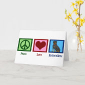 Peace Love Rottweilers Kaart (Gele Bloem)