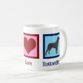 Peace Love Rottweilers Koffiemok (Voorkant rechts)