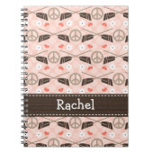 Peace Love Row Row Spiral Notebook Journal Notitieboek (Voorkant)