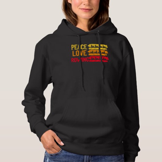 Peace Love Rowboot Water Sculling Pa Hoodie (Voorkant)