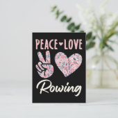 Peace Love Rowing Briefkaart (Staand voorkant)