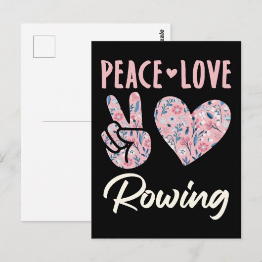 Peace Love Rowing Briefkaart (Voorkant / Achterkant)