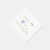 Peace Love Rowing Crew met Cross Oars Paper Party Servet (Hoek)