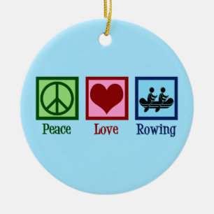 Peace Love Rowing - Cute Crew Team Keramisch Ornament